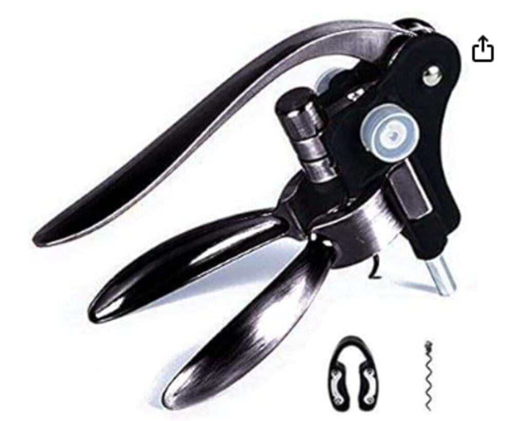 Wine Bottle Opener Corkscrew kit with Foil Cutter and Extra Spiral (Black)